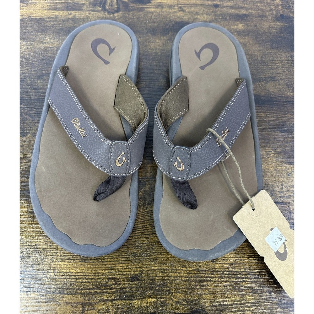 NWT Olukai Ohana Men's Best Selling Beach Comfort Sandals Size 9 Dark Java/Ray - Picture 13 of 13